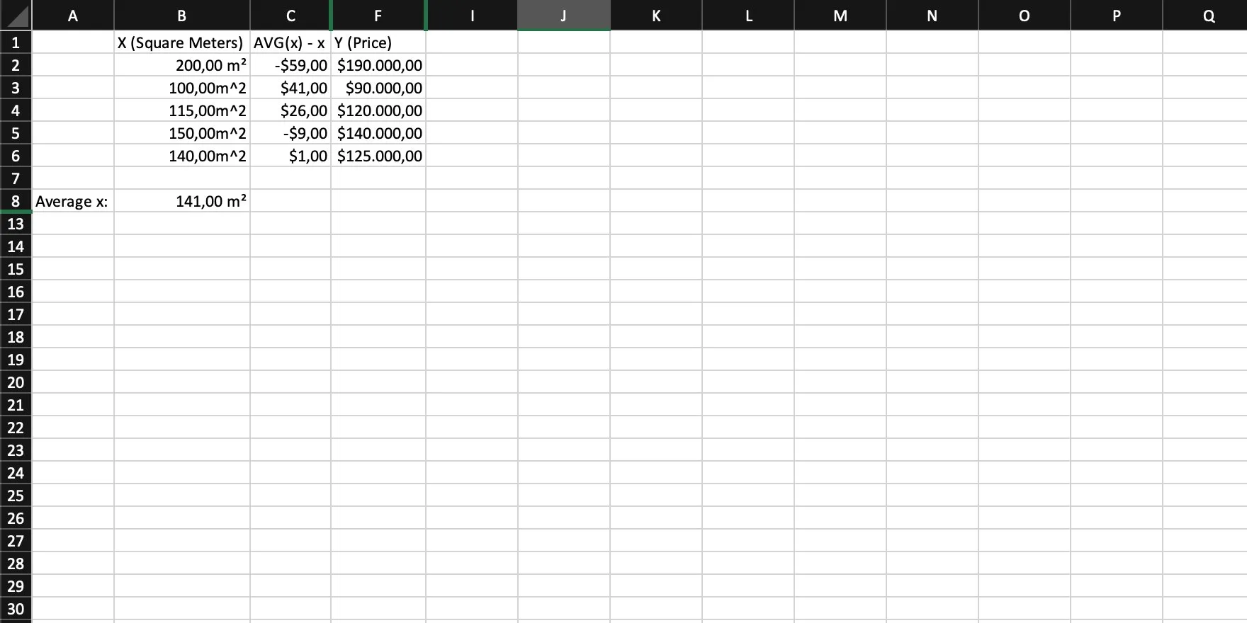 An Excel document