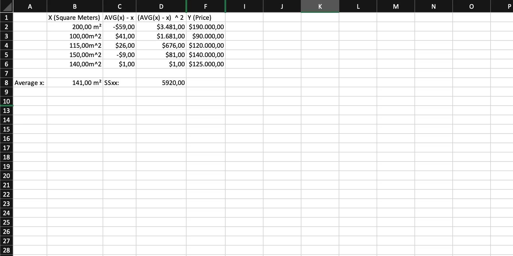 An Excel document