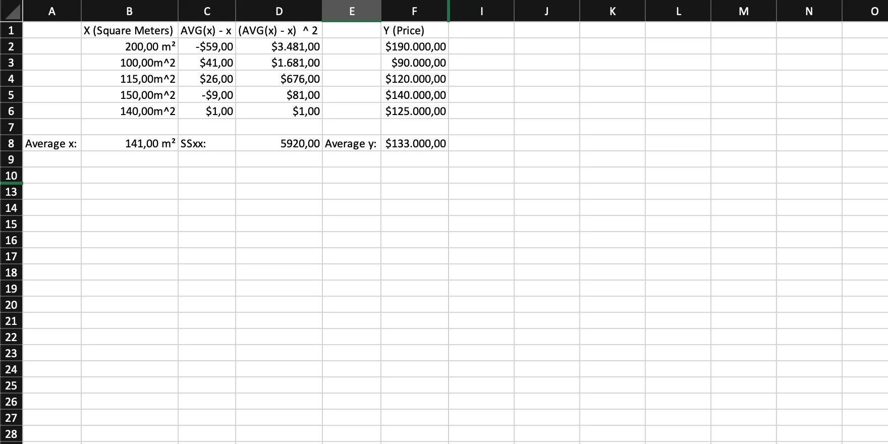 An Excel document