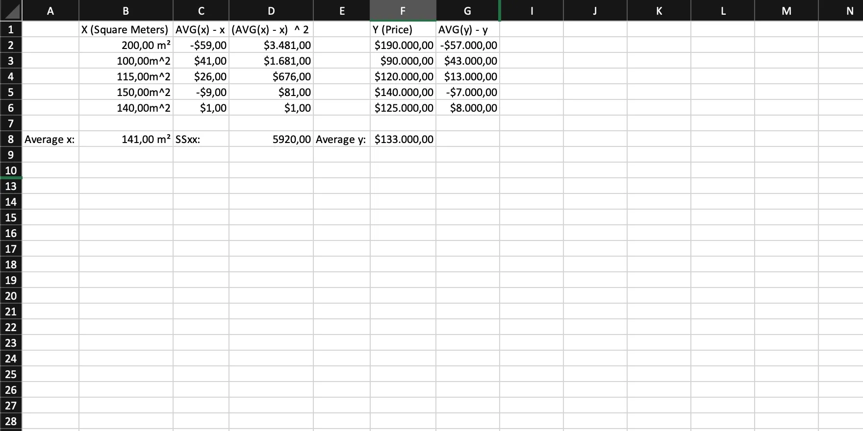 An Excel document