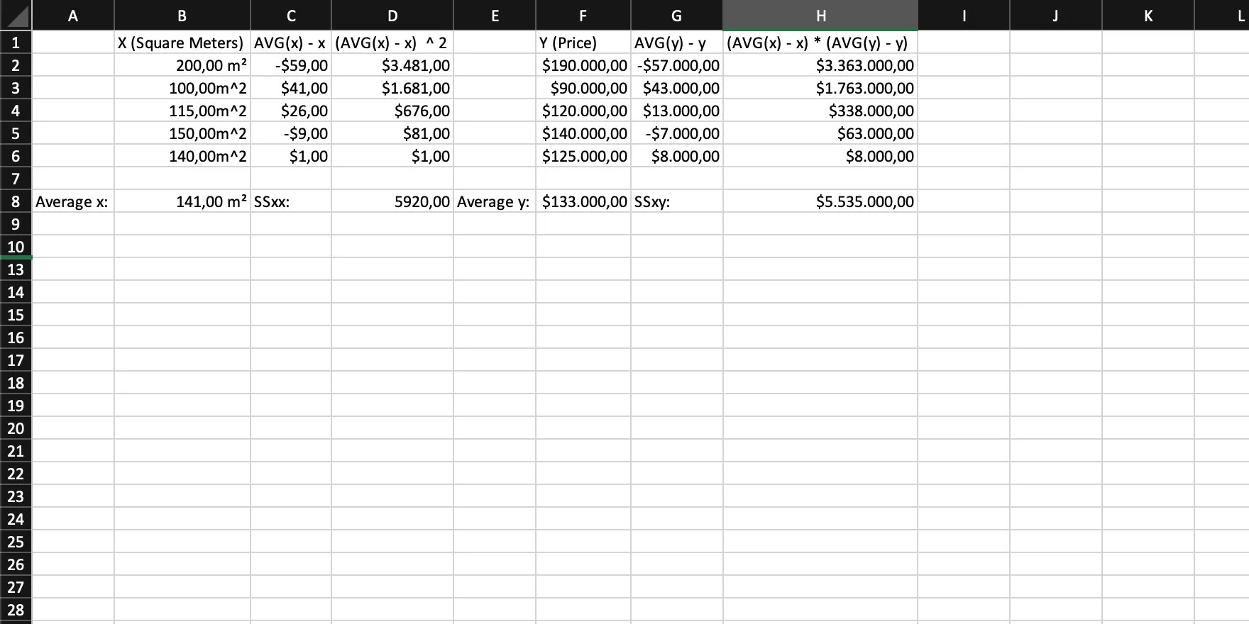 An Excel document