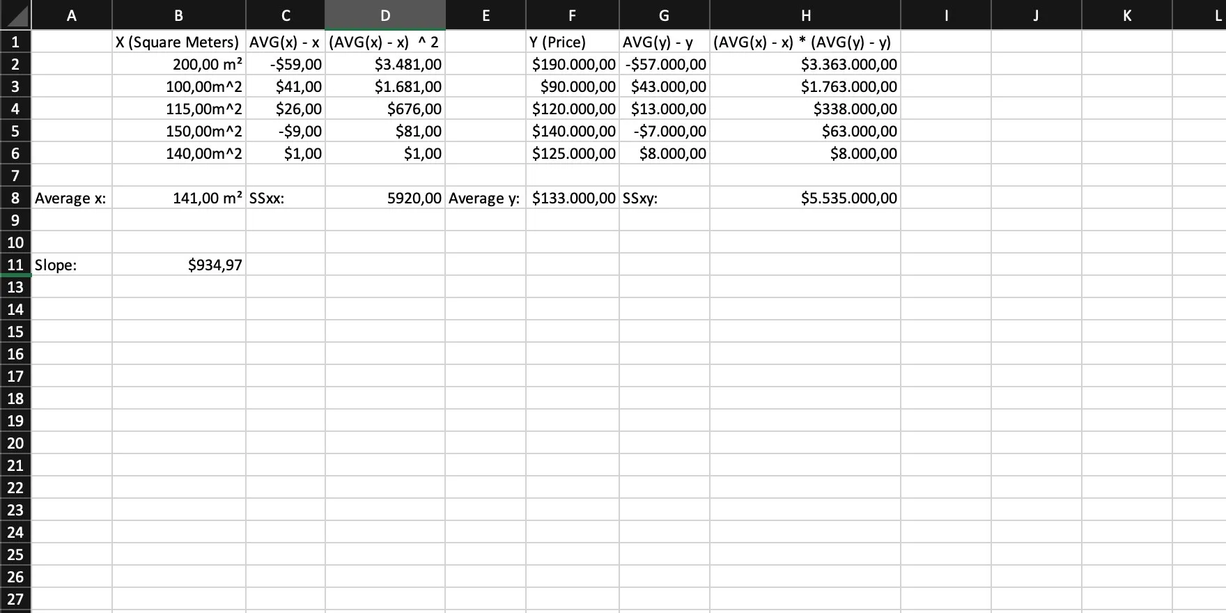 An Excel document