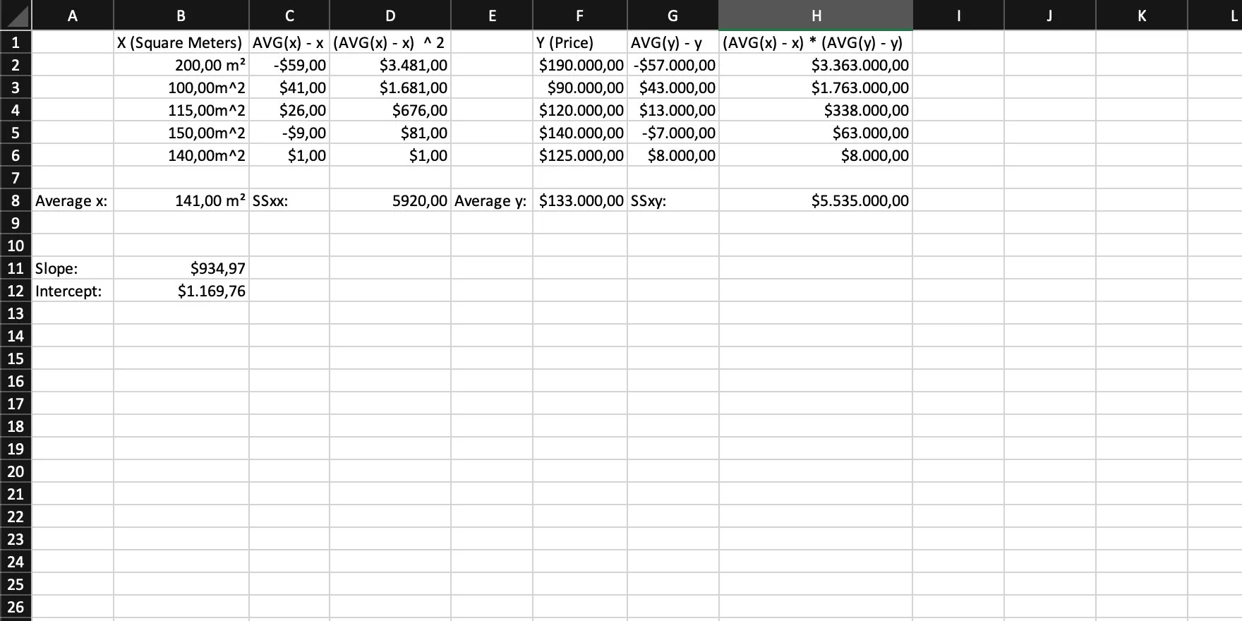 An Excel document